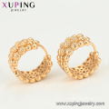 95519 xuping joyería de moda níquel libre deslumbrante girasol con cuentas 18 k oro pendiente del aro